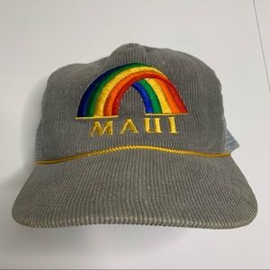 Vintage 80s Hawaii Rainbows Corduroy Snapback